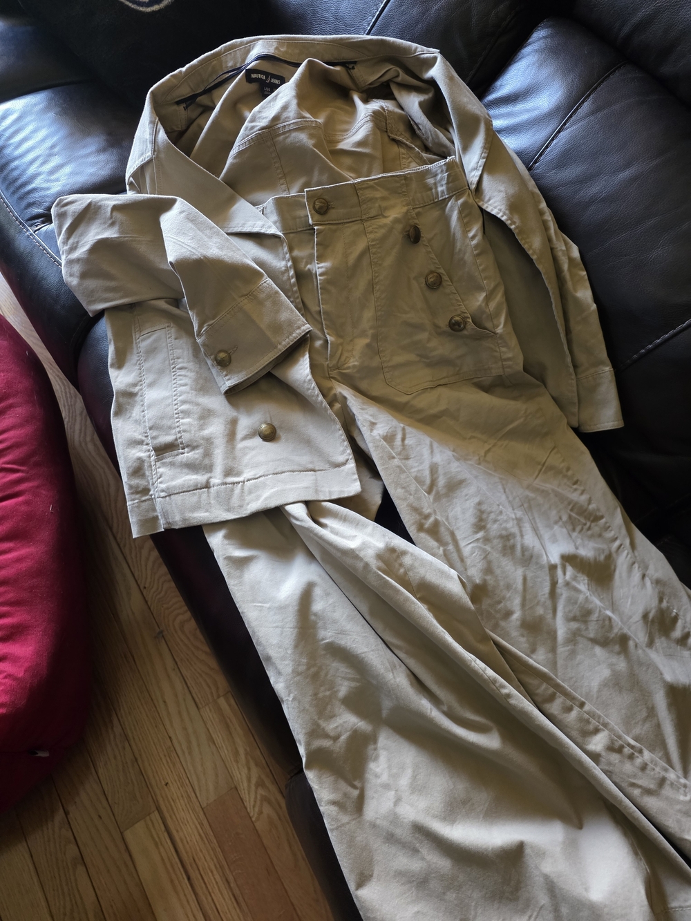 Nautica Khaki Double-Breasted Suit